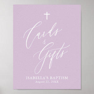 Póster Poster de tarjetas de bautismo y regalos de cruz C