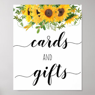 Póster Poster de tarjetas de ducha de novia Sunflowers