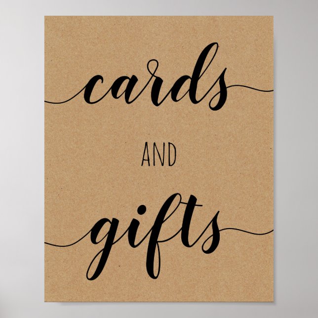 Póster Poster de tarjetas de ducha para novias y regalos (Frente)