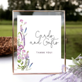 Póster Poster de tarjetas de flores silvestres acuarelas 