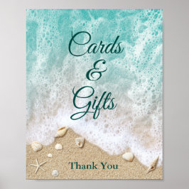 Póster Poster de tarjetas de Waves y Regalos de Playa