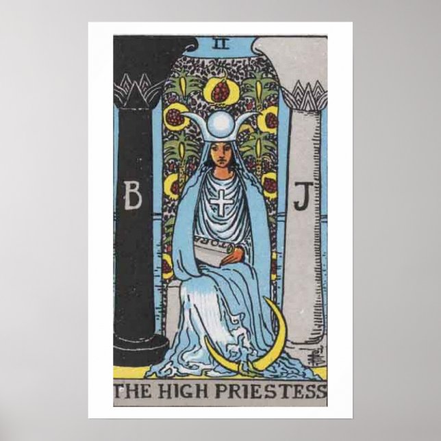 Póster Poster de tarjetas Tarot, sacerdotisa superior (Frente)