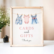 Poster de tarjetas y regalos de Denim Blue Jean Ch