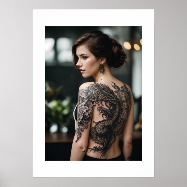 Póster poster de tatuaje chica (Frente)