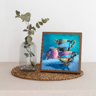 Póster Poster de tazas de té coloridas