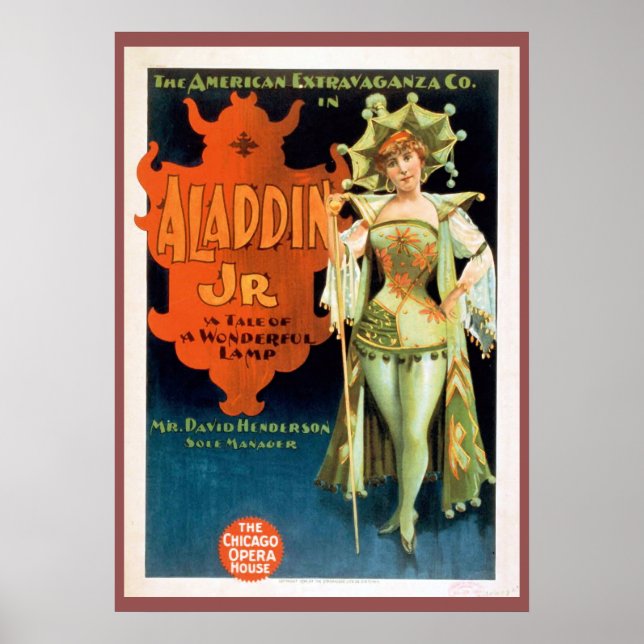 Póster Poster de Teatro Aladdin Jr Vintage (Frente)