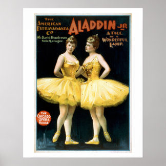 Póster Poster de Teatro Aladdin Jr Vintage