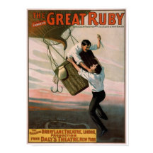 poster de teatro de época "El gran rubí"