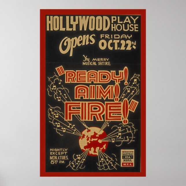 Póster Poster de teatro de Hollywood Playhouse WPA (Frente)