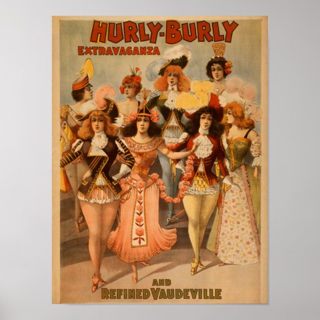 Póster Poster de teatro Hurly-Burly Extravaganza (Frente)