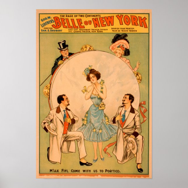 Póster poster de teatro musical "Belle of New York" (Frente)