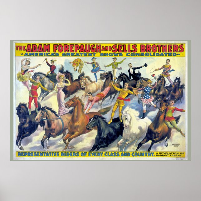 Póster Poster de Teatro Vintage de Circus Riders (Frente)