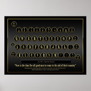 Póster Poster DE TECLADO DE ESCRITOR DE VINTAGE TYPEWRITE