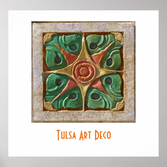 Póster Poster de tejas de Tulsa Art Deco (Frente)