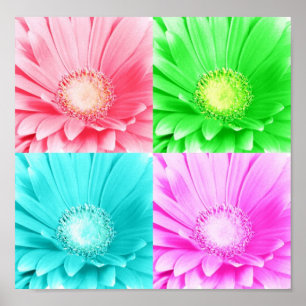 Póster Poster de tela de Gerbera Daisy Tintado