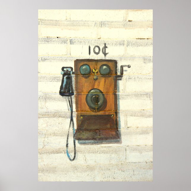 Póster poster de teléfono de pago antiguo (Frente)