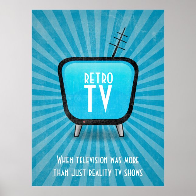 Póster Poster de televisión retro vintage (Frente)