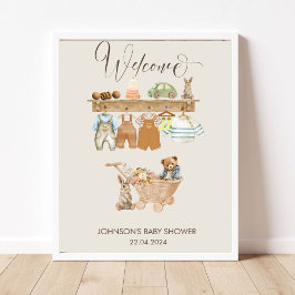 Póster Poster de temas de bienvenida de Baby Shower para 