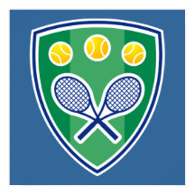 Poster de tenis con emblema de raqueta de tenis