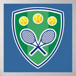 Póster Poster de tenis con emblema de raqueta de tenis