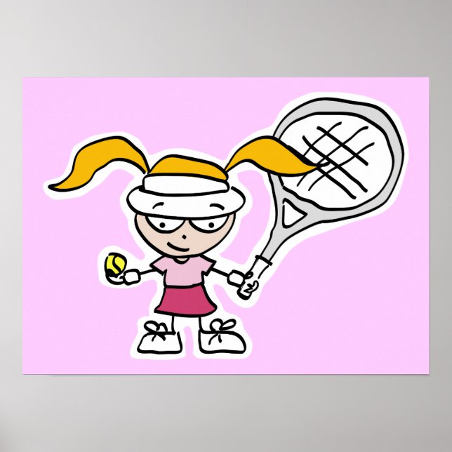 Póster Poster de tenis con personalizado de tenis chica (Frente)