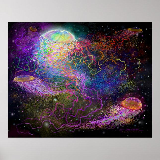 Póster Poster de Tentacles de fantasía espacial (Frente)
