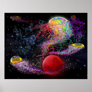 Póster Poster de Tentacles de fantasía espacial