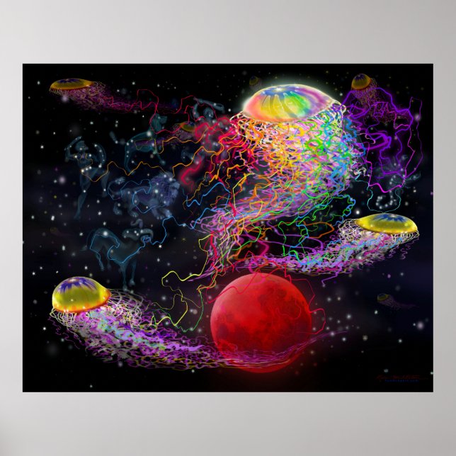 Póster Poster de Tentacles de fantasía espacial (Frente)