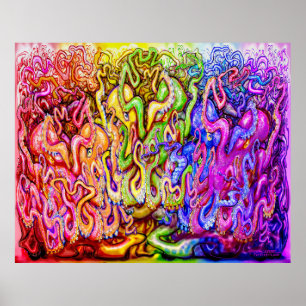 Póster Poster de tentáculos Octopi Arcoiris