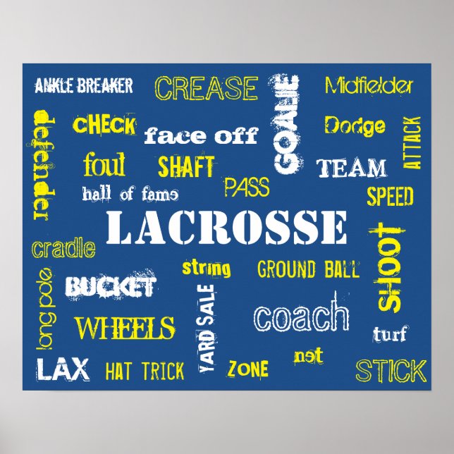 Póster Poster de Terminología de Lacrosse! (Frente)