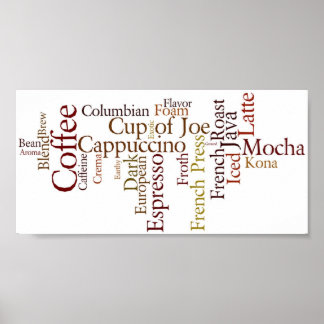Póster Poster de términos del café
