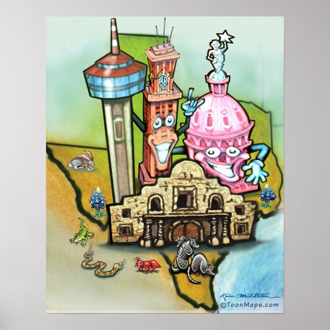 Póster Poster de Texas Hill Country (Frente)