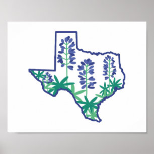 Póster Poster de Texas, Poster de Estado de Texas, Texan,