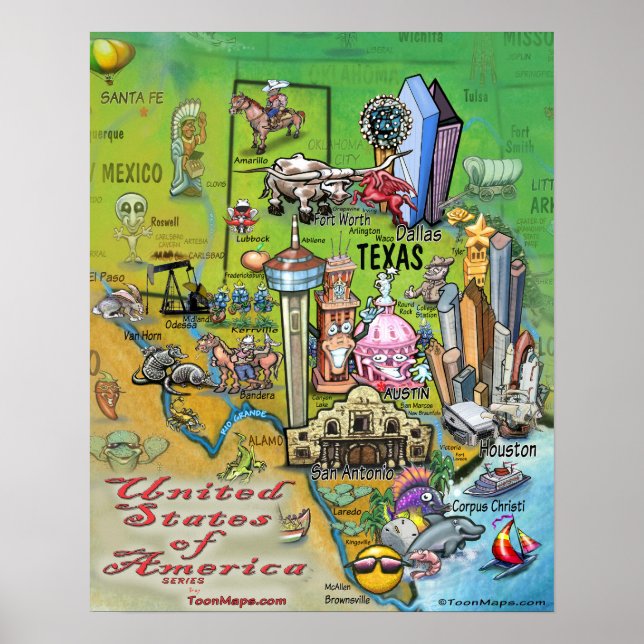 Póster Poster de Texas USA (Frente)