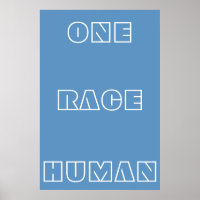 Poster de texto de cita humana de Blue One Race
