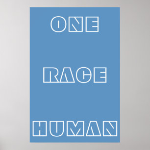Póster Poster de texto de cita humana de Blue One Race