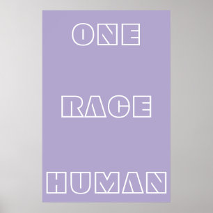 Póster Poster de texto de cita humana Purple One Race