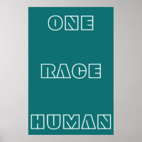 Poster de texto de citas humanas de Green One Race