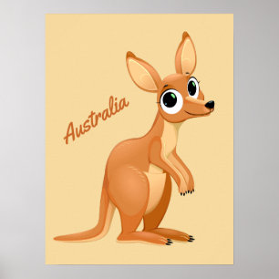 Póster Poster de texto de Cute Kangaroo personalizado
