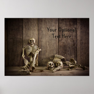 Póster Poster de texto personalizado de esqueletos