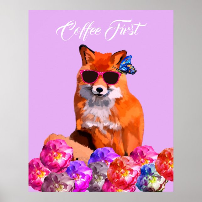 Póster Poster de texto Personalizado de Fox Poster (Frente)