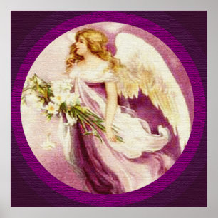 Póster Poster de textura del Ángel de Pascua Vintage