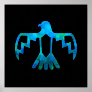 Póster Poster de Thunderbird azul-verde