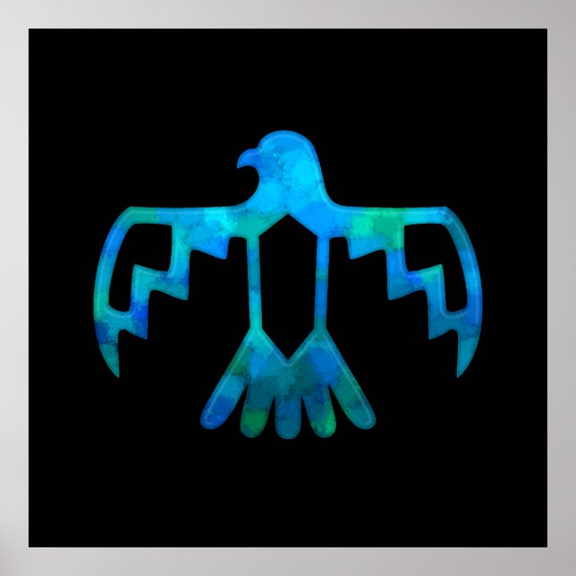 Póster Poster de Thunderbird azul-verde (Frente)