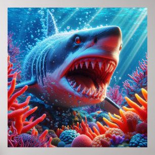 Póster Poster de tiburones