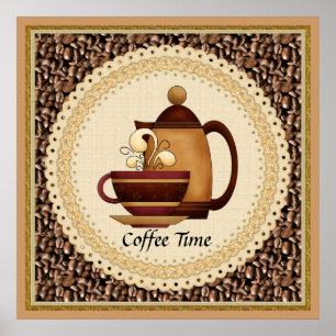 Póster Poster de tiempo de café