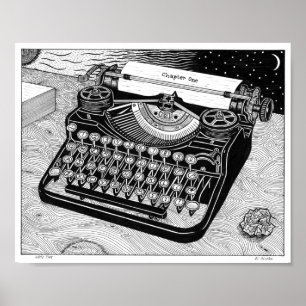 Póster Poster de tiempo de escritura