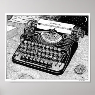 Póster Poster de tiempo de escritura