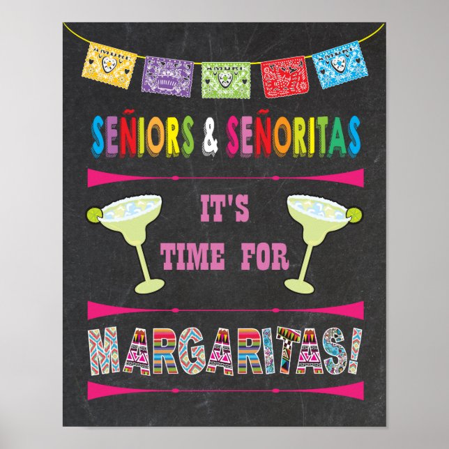 Póster Poster de tiempo de Fiesta Margarita mexicana (Frente)