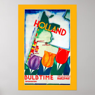 Póster Poster de tiempo de la bombilla de Holanda Vintage